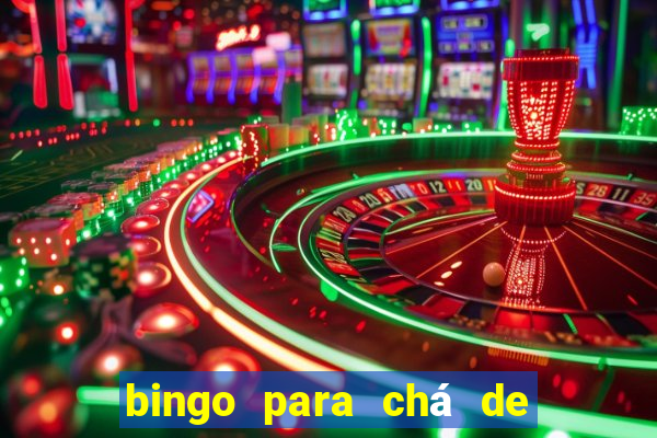 bingo para chá de bebê para imprimir grátis